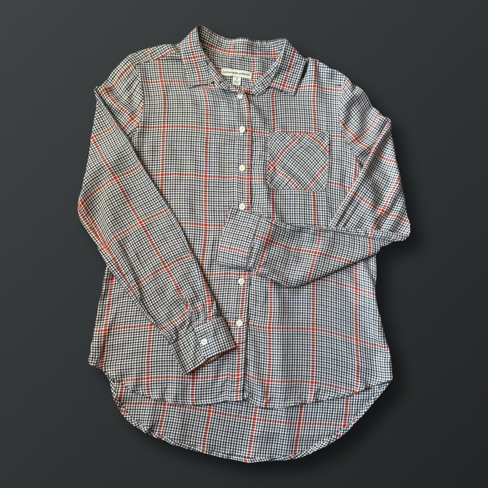 🤎🧡🖤Plaid Button-Up Shirt